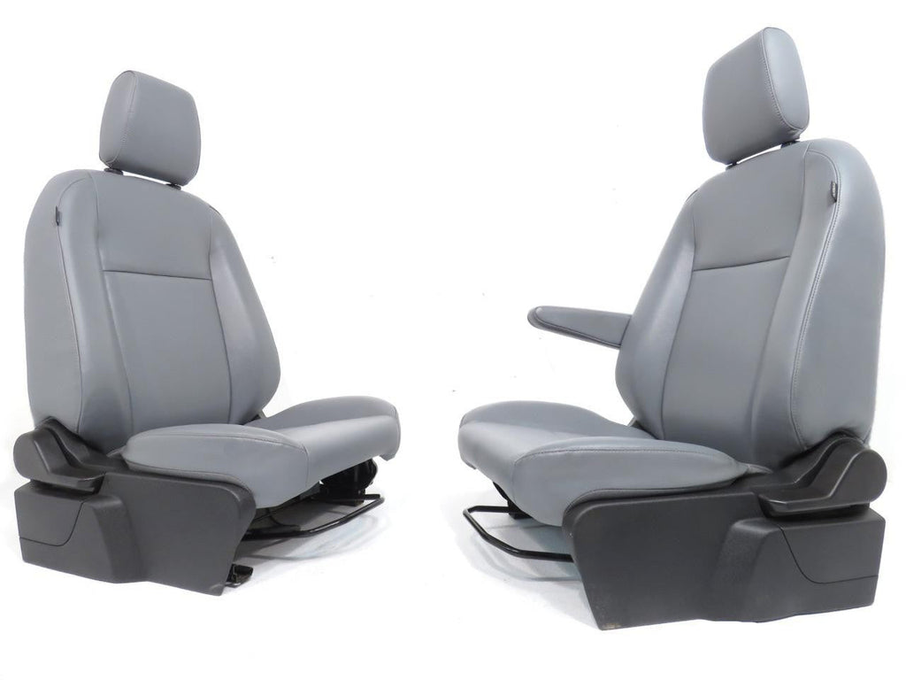 2015 - 2024 Ford Transit Gray Vinyl Front Bucket Seats with Armrests, Mint Used