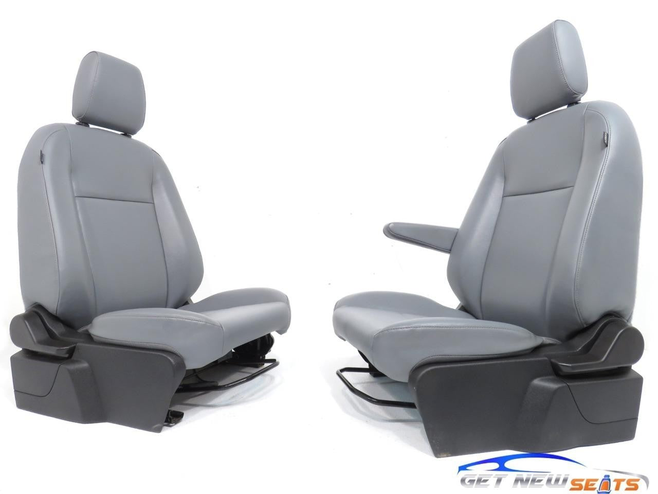 2015 - 2024 Ford Transit Gray Vinyl Front Bucket Seats with Armrests, Mint Used