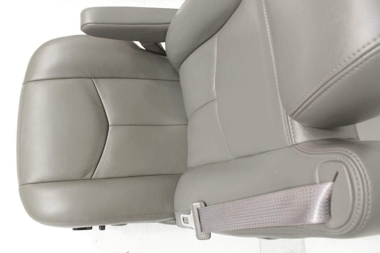 1999-2007 Sierra Silverado Heated Power Leather Seats Pewter Gray, 2-Way Lumbar