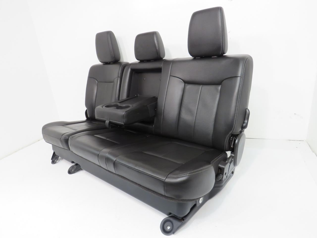 1999-2016 Ford Super Duty Rear Seats , Crew Cab Lariat Black Leather 60/40 Bench