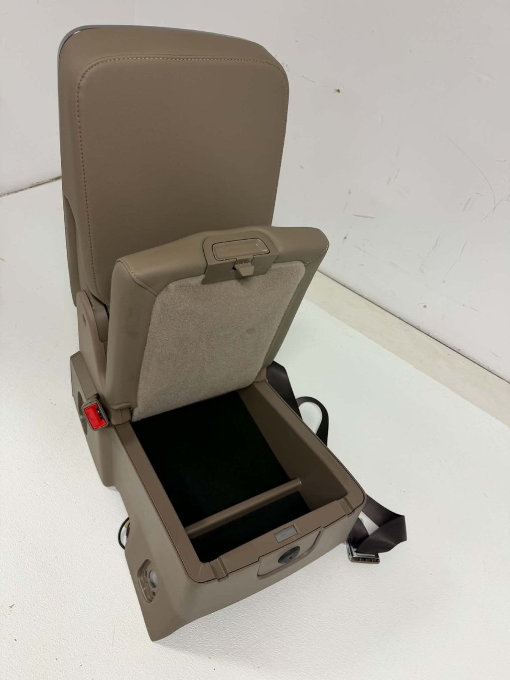 2014 - 2019 GMC Chevy Sierra Silverado Jump Seat Console, Tan Dune Leather OEM