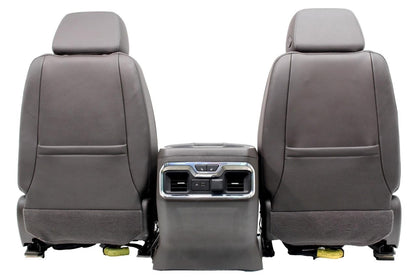 20-22 Sierra Denali Leather Seats Heated Cooled Door Panels Console, Brown Blue