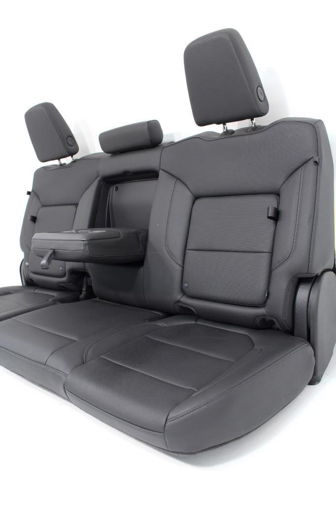 19-22 Silverado Sierra Heated Cooled Black Leather Seats Front & Rear Set OEM