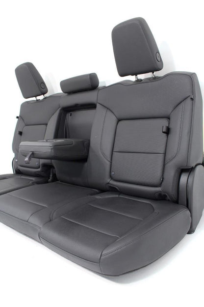 19-22 Silverado Sierra Heated Cooled Black Leather Seats Front & Rear Set OEM