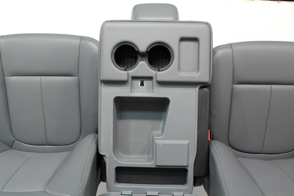 1999 - 2016 Ford Super Duty Steel Gray Vinyl Seats with Center Console Jump Seat