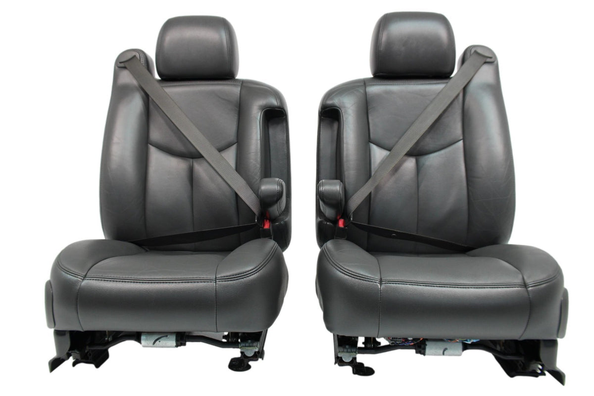 99-07 Sierra Silverado Front Seats, Dark Pewter Leather, Power 2-Way Lumbar