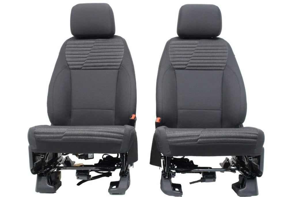 2015 - 2026 Ford F150 & Super Duty Seats, STX Black Cloth Manual w/ Lumbar