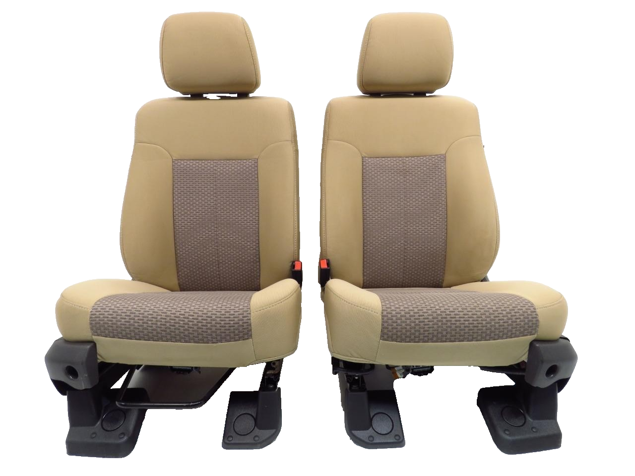 1999 - 2016 Ford Super Duty Front Seats, XLT Adobe Tan Cloth w/Power Driver OEM