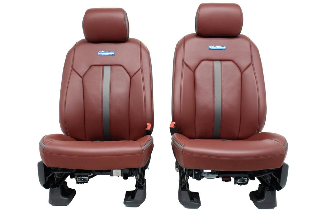 2018 - 2020 Ford F150 & Super Duty Platinum Seats Set, Dark Marsala Leather OEM