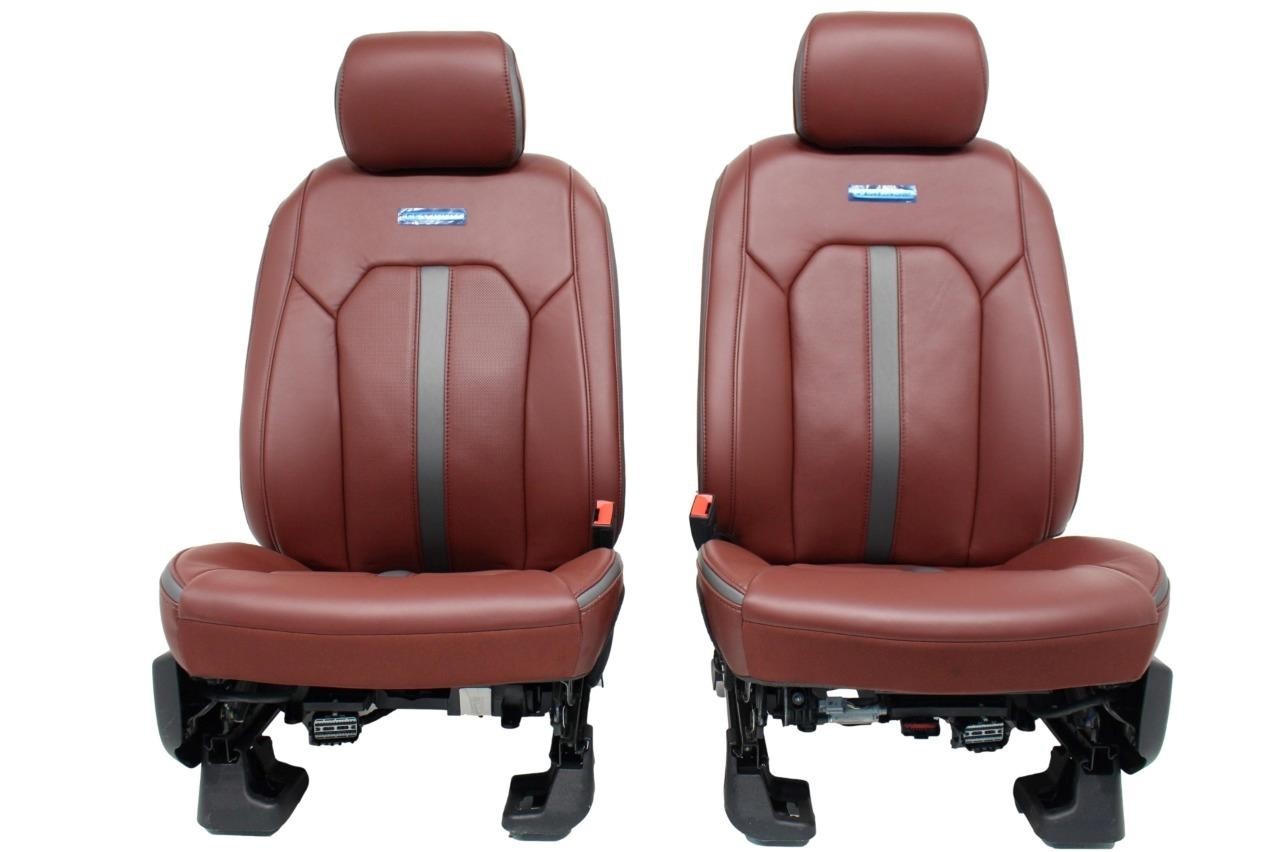 2018 - 2020 Ford F150 & Super Duty Platinum Seats Set, Dark Marsala Leather OEM