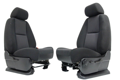 2007 - 2014 GM Silverado Tahoe Suburban Front Seats, LT Powered Black Cloth OEM