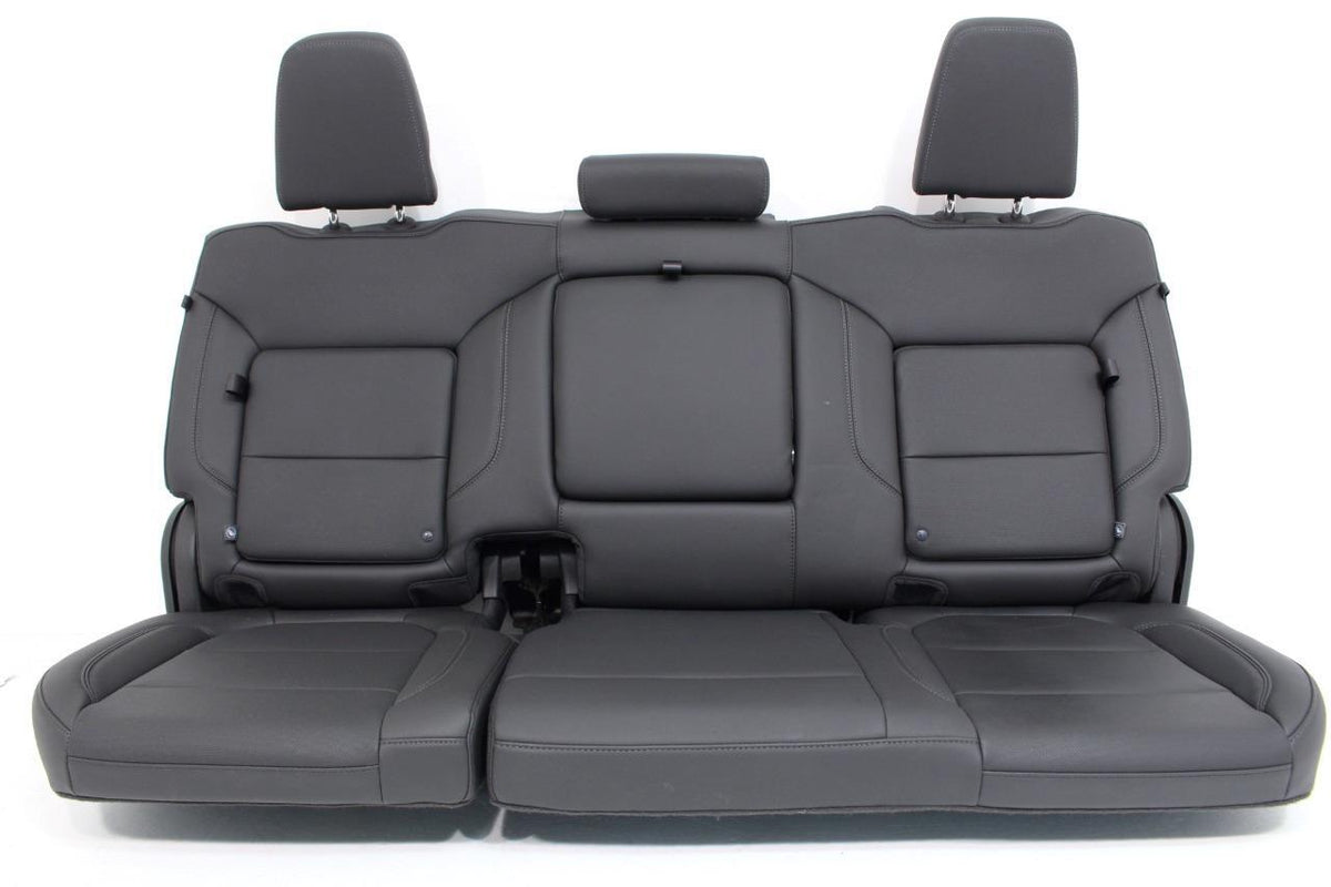19-22 Silverado Sierra Heated Cooled Black Leather Seats Front & Rear Set OEM