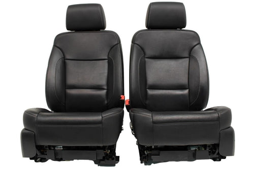 2014-2019 Sierra Chevy Silverado Front Seats, LTZ Black Leather, Heated Cooled