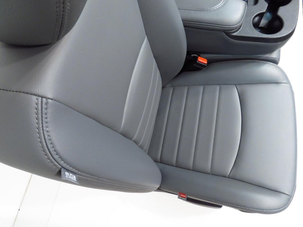 2009-2018 Dodge Ram Front Seats Set, Work Grade Gray Vinyl Split Bench Manual