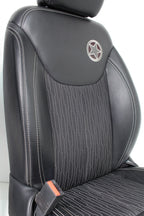 2007 - 2018 Jeep Wrangler JKU Seats Set, Oscar Mike Black Leather Freedom Edtn