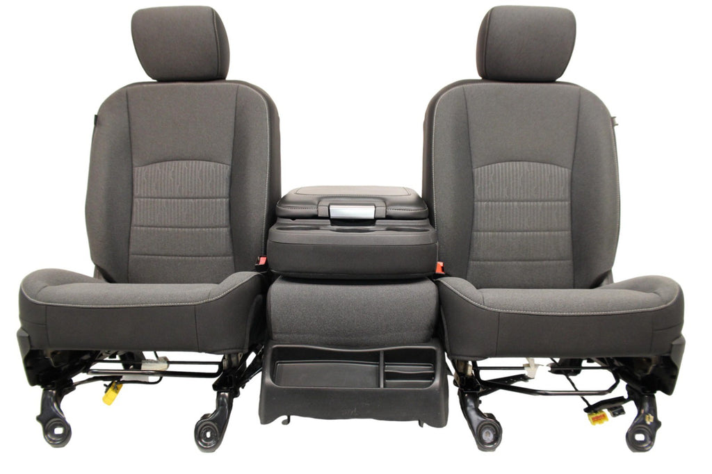 2019-2024 Ram Classic Front Seats, Diesel Gray Black Cloth, Manual w/ Jump Seat