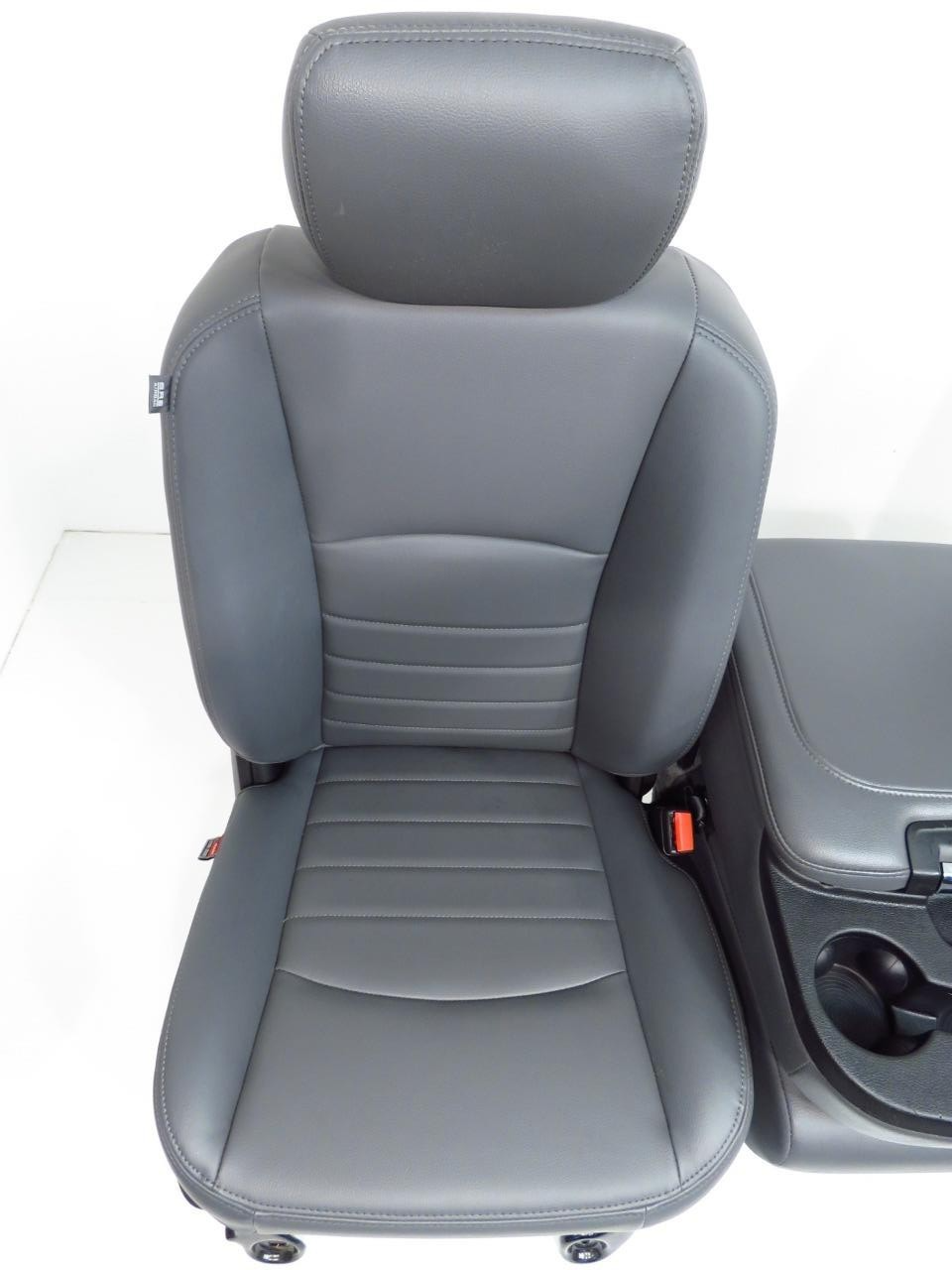 2009-2018 Dodge Ram Front Seats Set, Work Grade Gray Vinyl Split Bench Manual