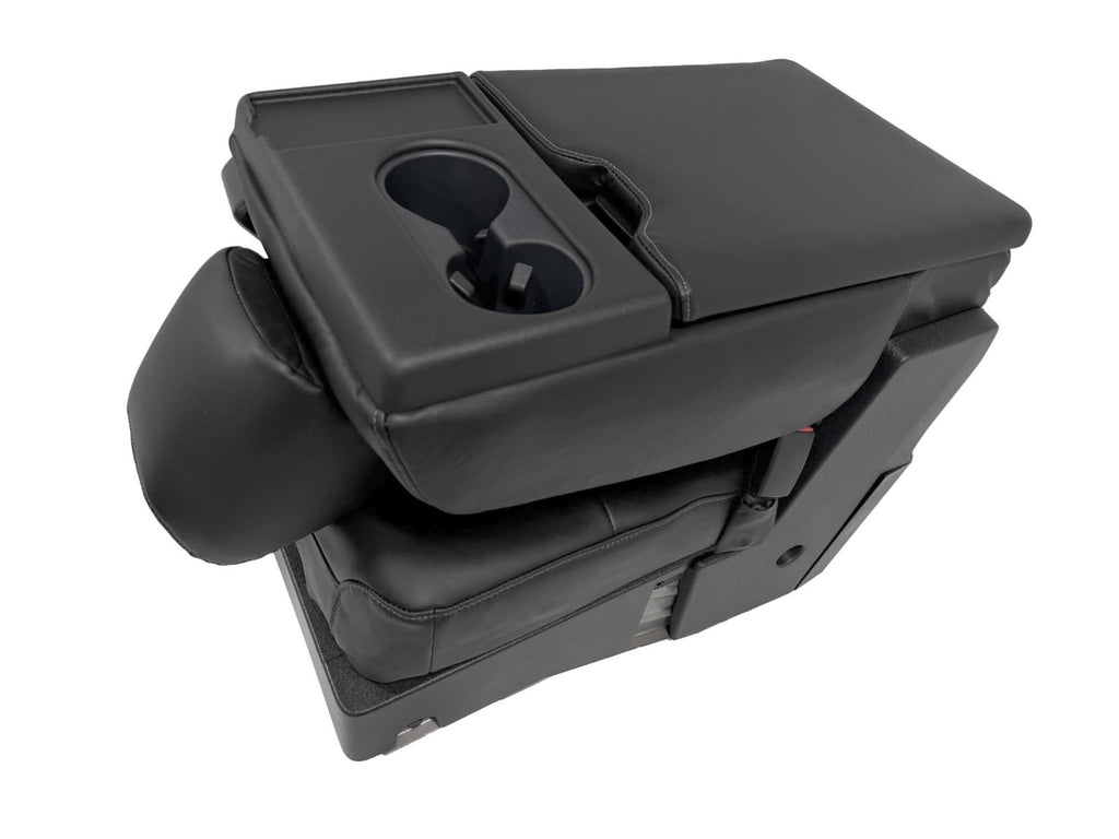 2015-2025 F150 Super Duty Console → Jump Seat Conversion Kit Black Leather Gray