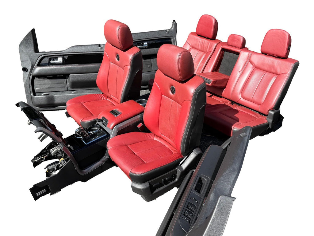 2009-2014 Ford F150 Limited Interior, OEM Red Leather Seats Console Door Panels