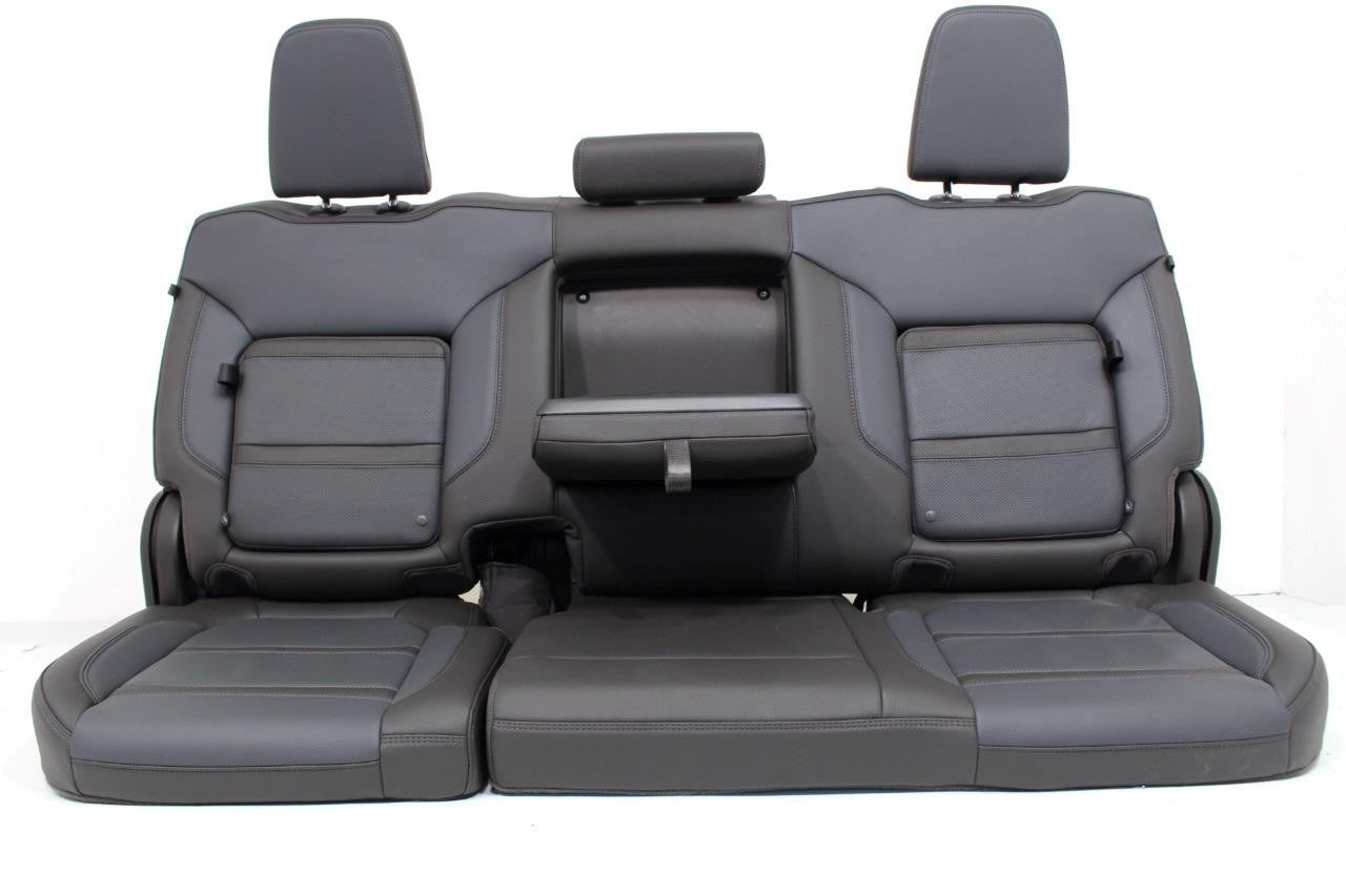20-22 Sierra Denali Leather Seats Heated Cooled Door Panels Console, Brown Blue