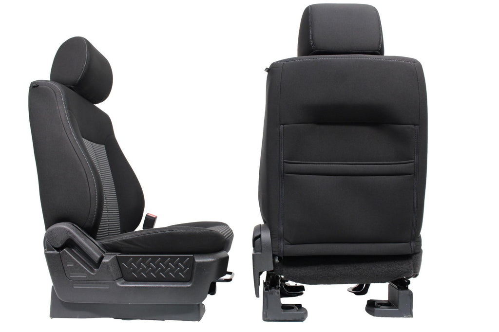 2009 - 2014 Ford F150 Front Seats, XL Black Gray Two-Tone Cloth, w/ Lumbar
