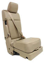 15-24 Ford F150 & Super Duty Jump Seat, Tan Leather w/ Dash Install Kit Brackets