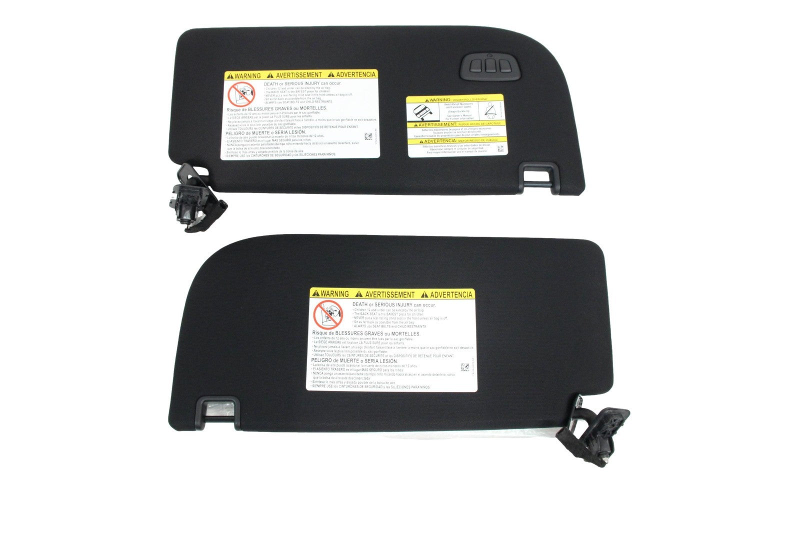 2023 - 2026 Ford Super Duty Sun Visors - Black w/ Homelink & Illumination