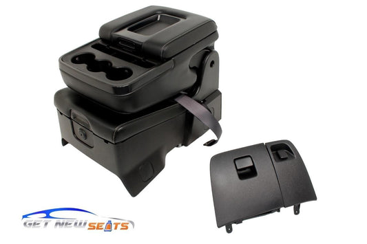 2014 - 19 Chevy Silverado GMC Sierra Black Leather Folding Jump Seat Console Kit