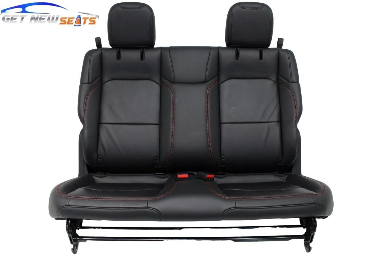 2018 - 2026 Wrangler JL 2-Door Rear Seat, Black Leather w/ Rubicon Red Stitching