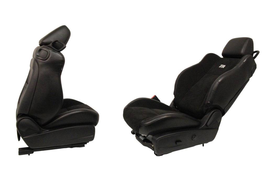 2008 - 2023 Dodge Challenger Front Seats,  Black Leather Suede w/ T/A Embroidery