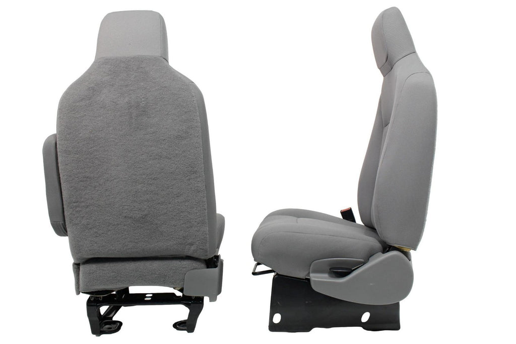 Ford Econoline Front Bucket Seats, Gray Cloth w/ Folding Armrests, Fits 1997+