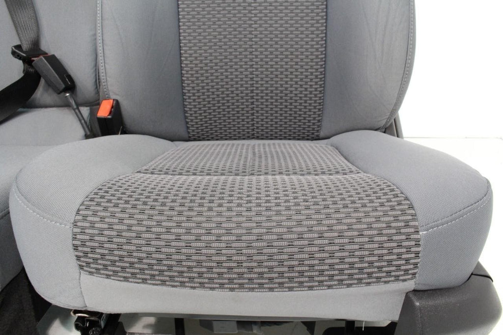 1999 - 2016 Ford Super Duty Front Seats, XL Steel Gray Cloth Bench w/ Jumpseat