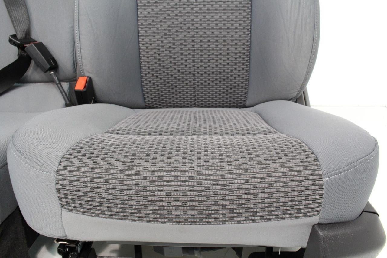 1999 - 2016 Ford Super Duty Front Seats, XL Steel Gray Cloth Bench w/ Jumpseat