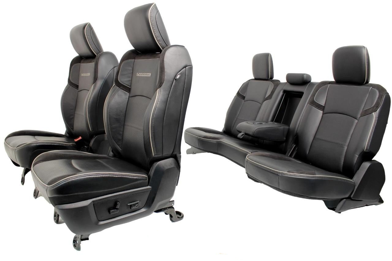 2019 - 2026 Dodge Ram HD Crew Cab Seats Set, Laramie Black Leather Suede OEM