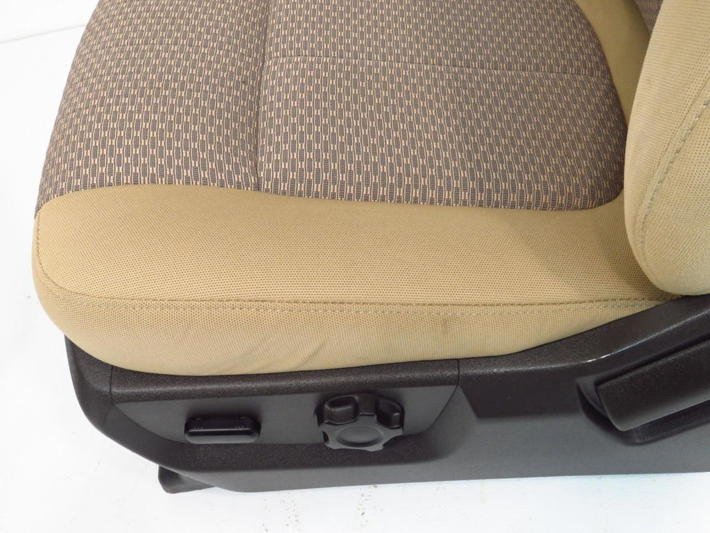 1999 - 2016 Ford Super Duty Front Seats, XLT Adobe Tan Cloth w/Power Driver OEM