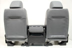 1999 - 2016 Ford Super Duty Steel Gray Vinyl Seats with Center Console Jump Seat