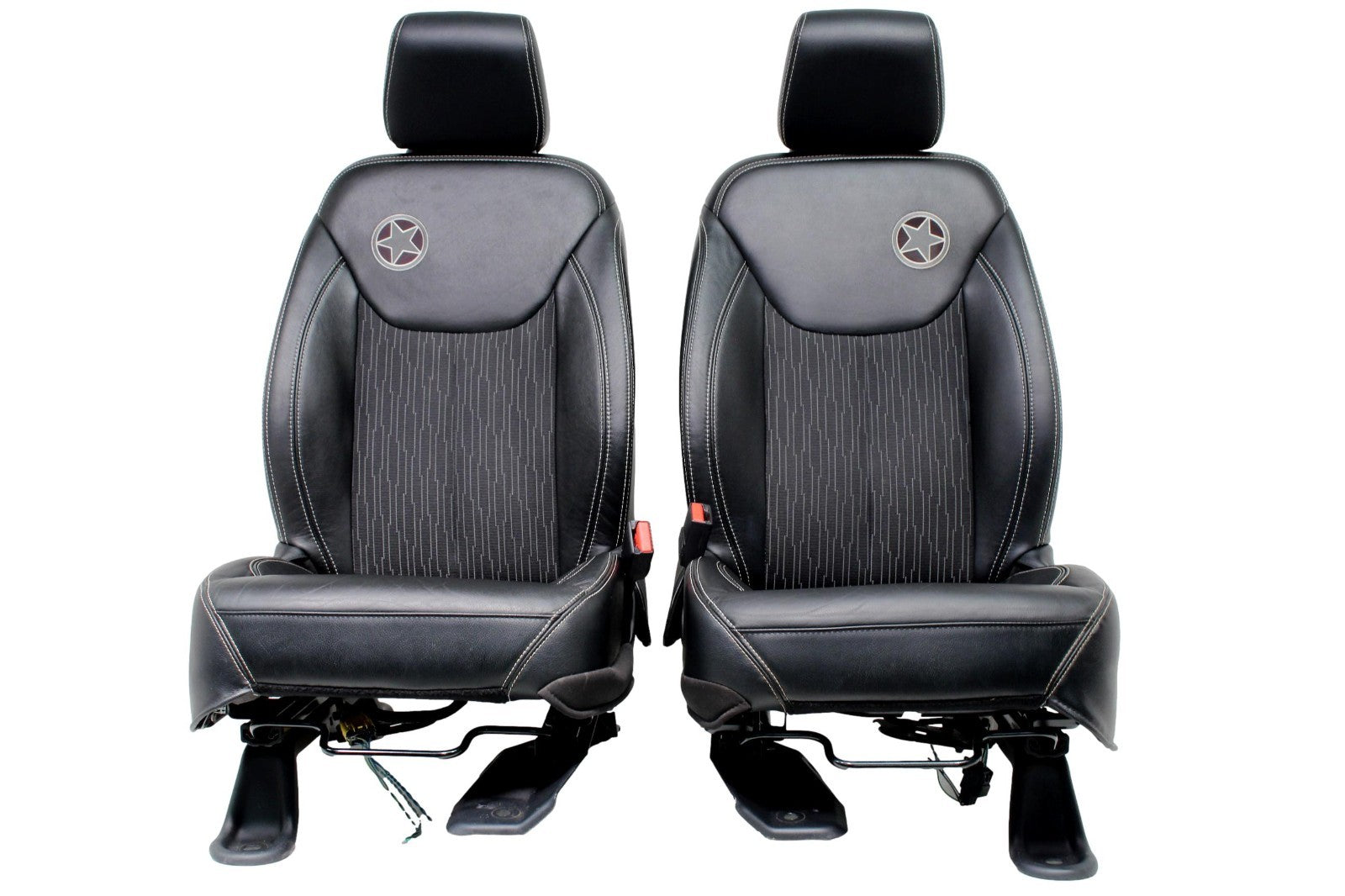 07-18 Jeep Wrangler JKU Freedom Edition Seats, Oscar Mike Black Leather Full Set