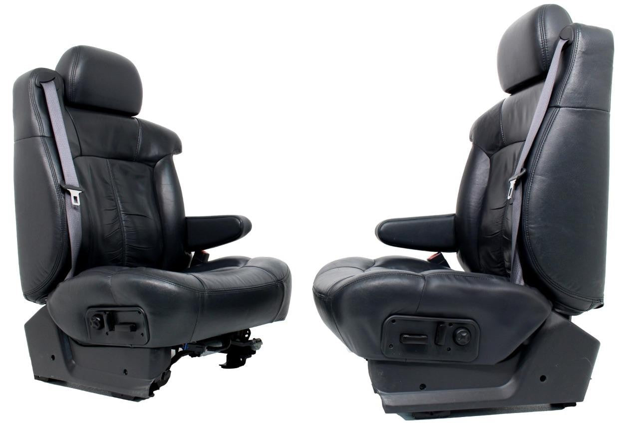 1999 - 2002 GMC Sierra Chevy Silverado Seats, Graphite Off-Black Leather, Power