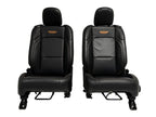 2018 - 2026 Jeep Wrangler JL Seats Set, 2-Door MOPAR Black Leather Orange Stitch