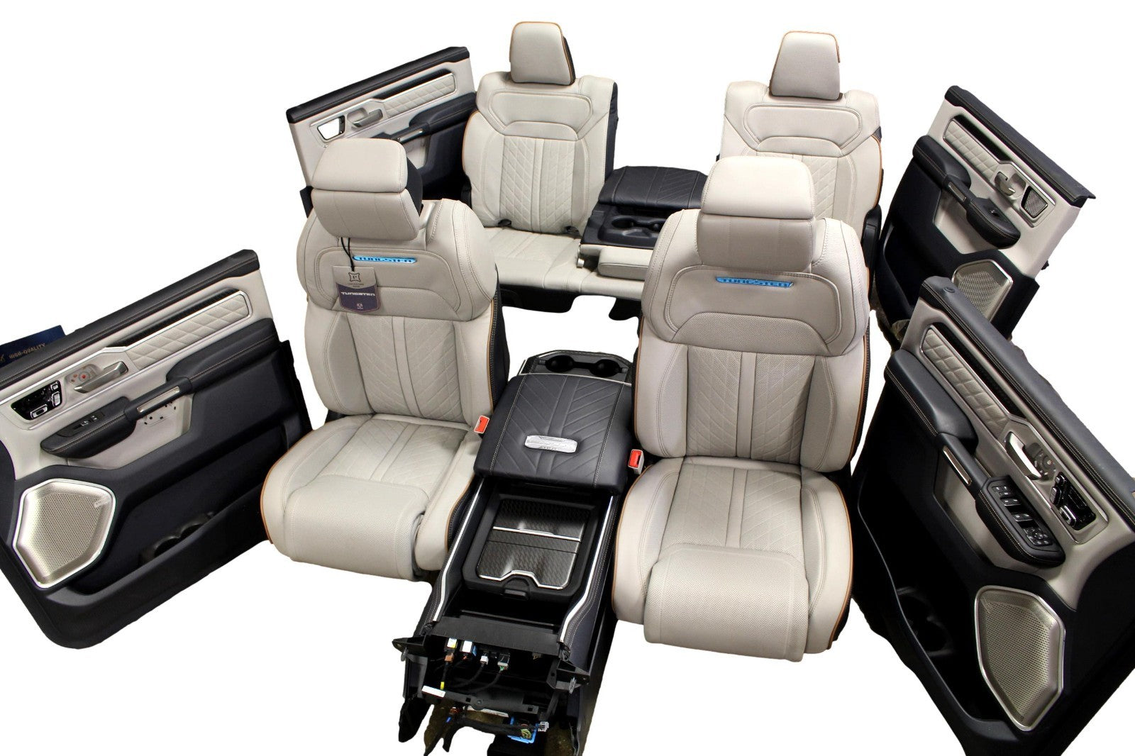 2019 - 2026 Ram 1500 Tungsten Interior, Sea Salt Indigo, Seats Console Door Trim