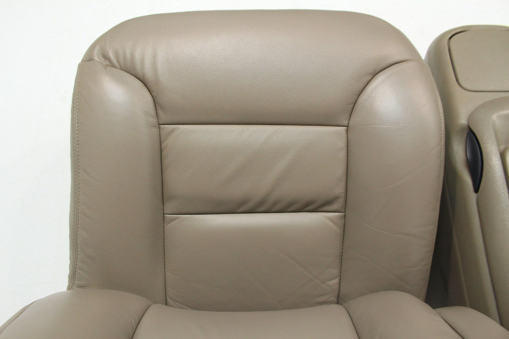 1995-2000 Chevy Front Seats & Console, Neutral Tan Power Leather, GMT400 C/K