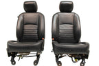 2002 - 2018 Dodge Ram Seats Set, Crew Cab Roadwire Black Leather w/ Power Driver