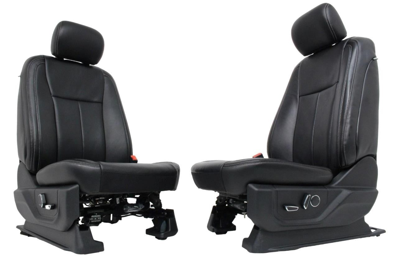 2015 - 2022 Ford F150 Super Duty Front Seats, Lariat Black Leather Ventilated