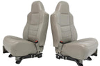 2008-2010 Ford Super Duty Front Seats, Power Stone Gray Leather Lumbar OEM