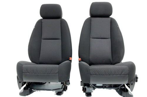 2007 - 2014 GM Silverado Tahoe Suburban Front Seats, LT Powered Black Cloth OEM