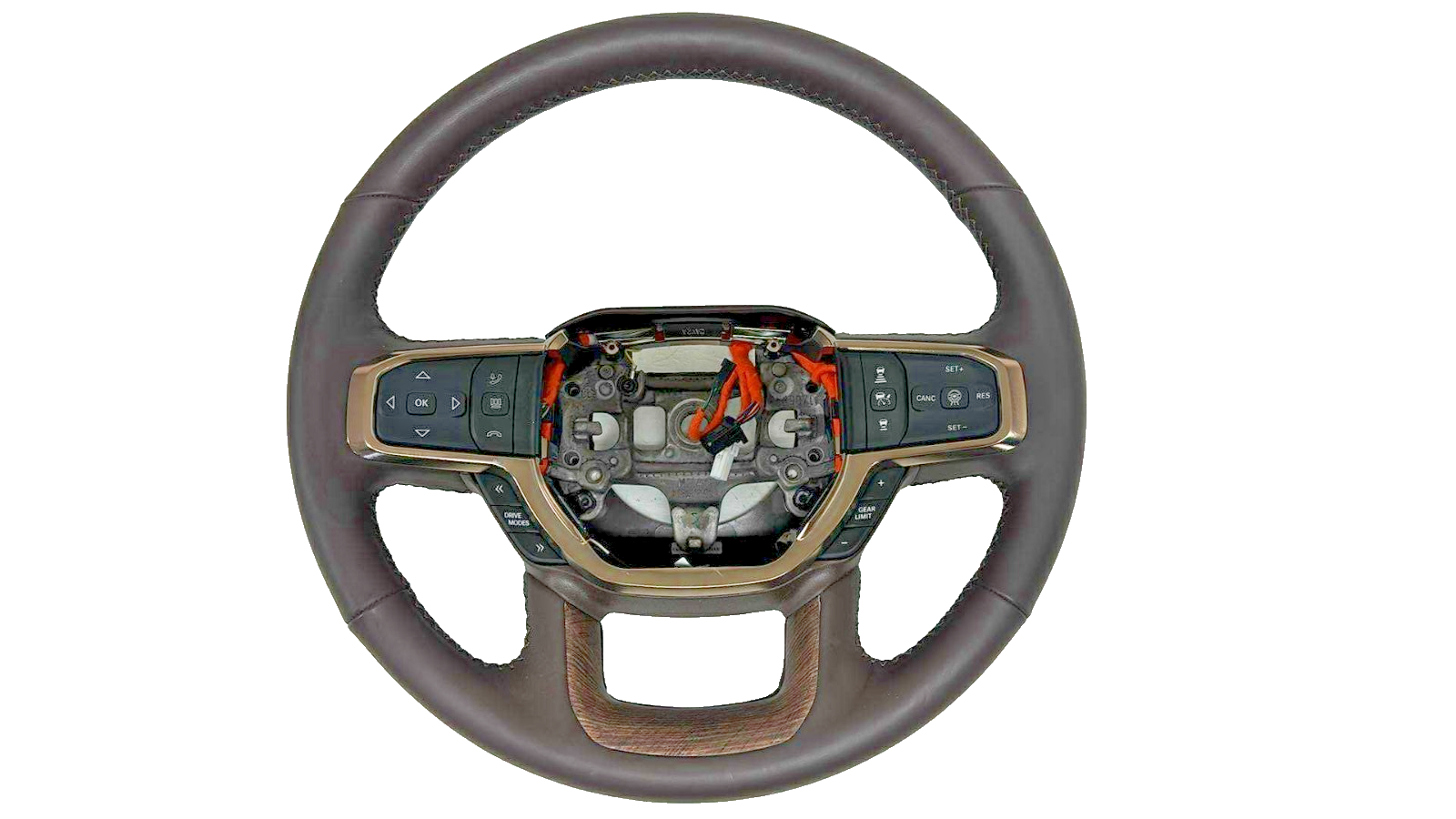2019 - 2026 Ram 1500 Longhorn Steering Wheel, Bison Brown w/ Woodgrain 0 Miles