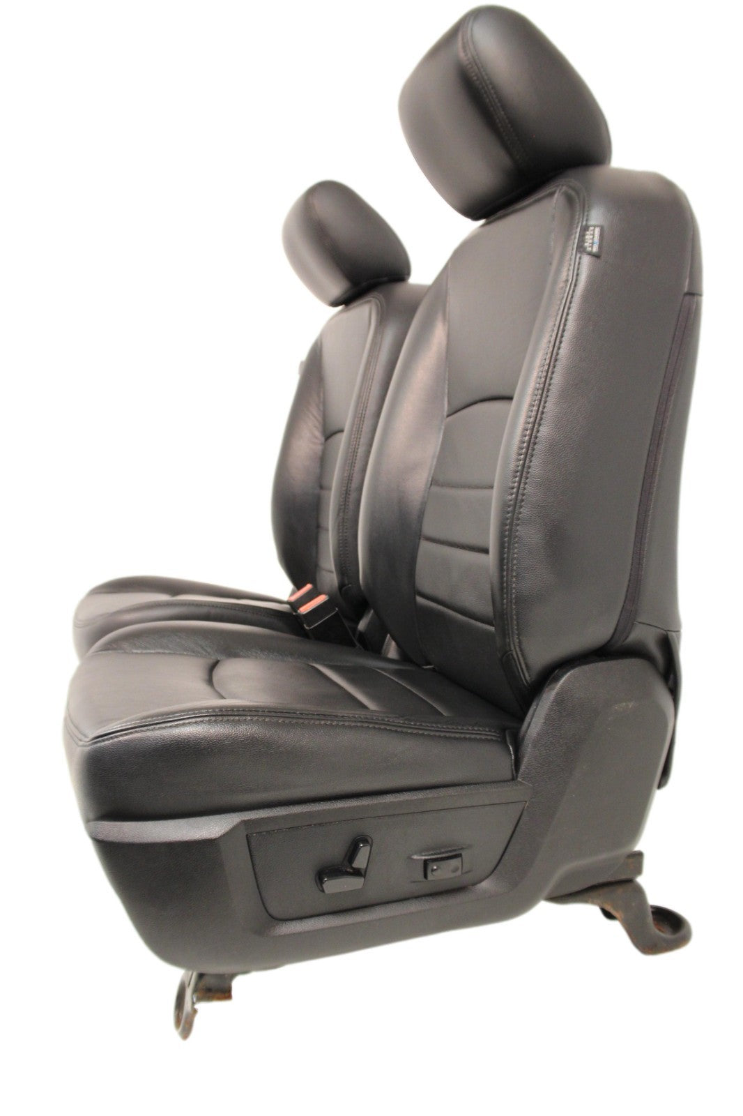 2002 - 2018 Dodge Ram Seats Set, Crew Cab Roadwire Black Leather w/ Power Driver
