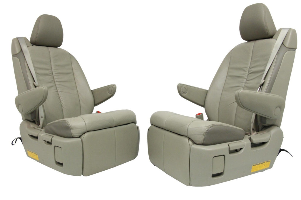 2011-2020 Toyota Sienna Second Row Recliner Seats, Bisque Beige Leather w/ Belts