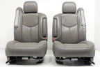 1999-2007 Sierra Silverado Heated Power Leather Seats Pewter Gray, 2-Way Lumbar
