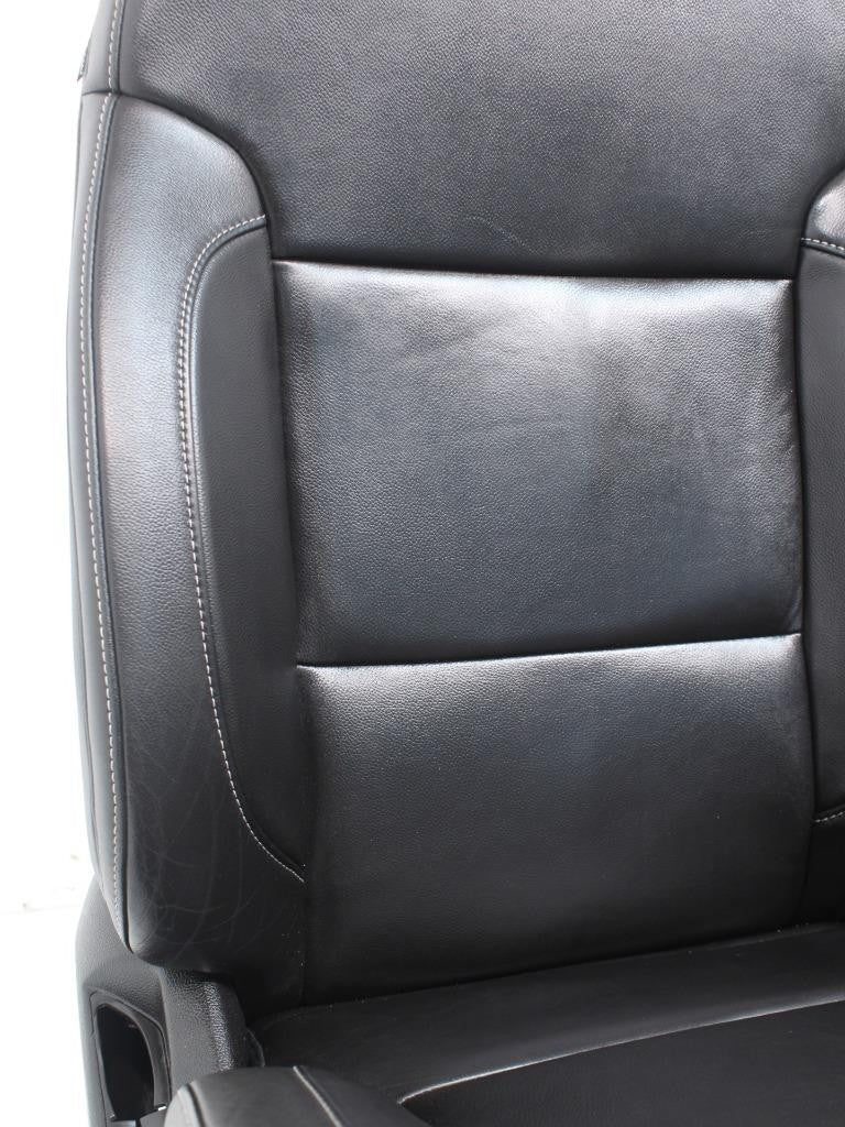 2014 - 2019 GM Sierra Silverado LT Front Seats, Power Black Leather, w/ Jumpseat